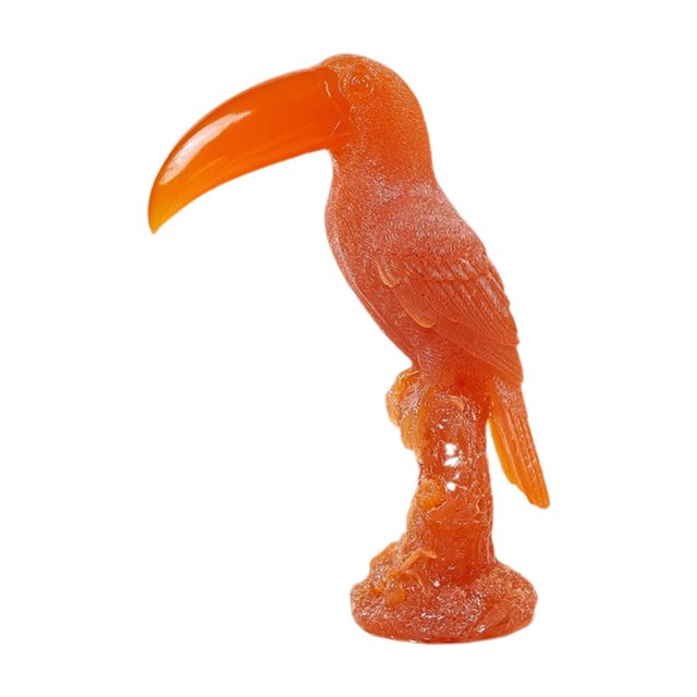 Estatua de loro, escultura de pájaro Animal, regalo Ideal, decoración del hogar, coleccionables, adorno de escritorio, estatuilla de tucán de resina para estante y dormitorio Naranja