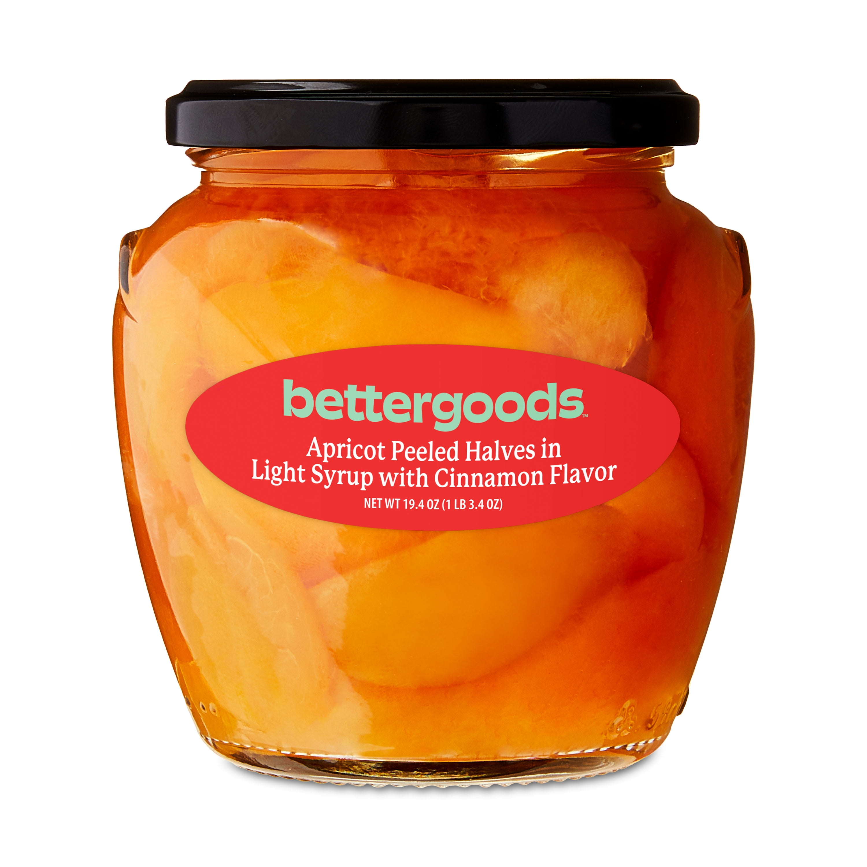 (3 pack) bettergoods Peeled Apricot Halves in Light Syrup with Cinnamon Flavor, 19.4 oz