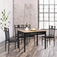 thumbnail image 1 of Costway Juego de Mesa de Comedor Moderna con 4 Sillas Tapizadas para Hogar y Restaurante Negro, 1 of 10