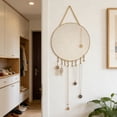 thumbnail image 1 of Metal Mesh Wall Mounted Jewellery Organiser, Display Stand With Triangular Hanging Chain, for Wardrobe and Salon, Gold, 1 of 6