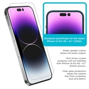 Tech Armor HD Clear Camera Lens Protector and Ballistic Glass Screen Protector Designed For iPhone 14 Pro 6.1 Inch 3 Pack Tempered Glass 2022 with Camera Lens