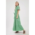 thumbnail image 3 of utcoco Womens Casual Striped Shirt Short Sleeve Maxi Dress Green-M, 3 of 4