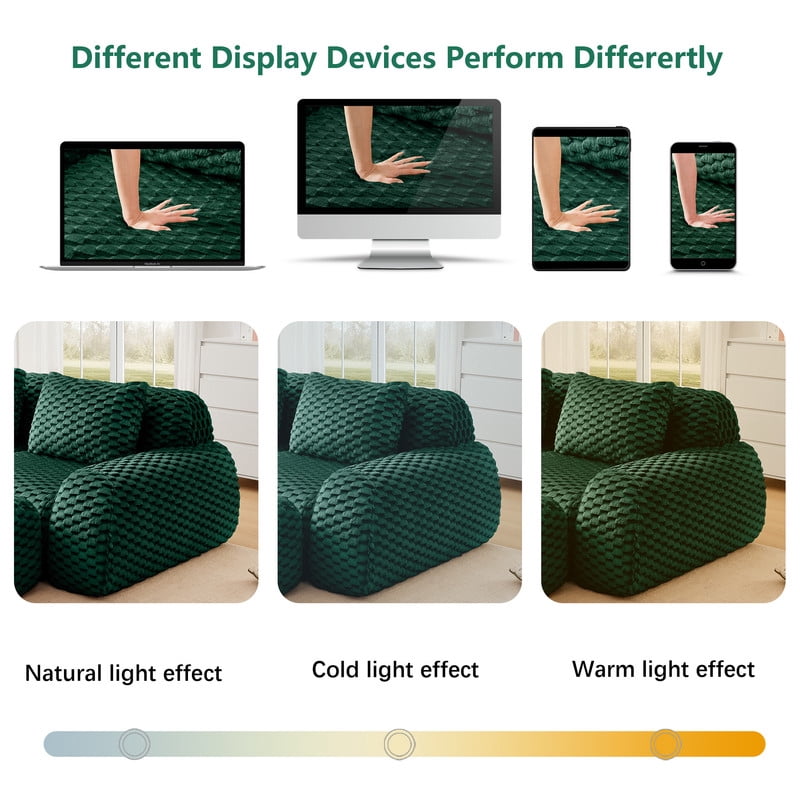 114" Modern U-Shaped Modular Sectional Sofa for Living Room,Flannelette Fabric,Oversized 3-Seater Couch,boneless sofa ,Movable Ottoman,Buckle connection,Anti-slip Design,No Assembly,Green