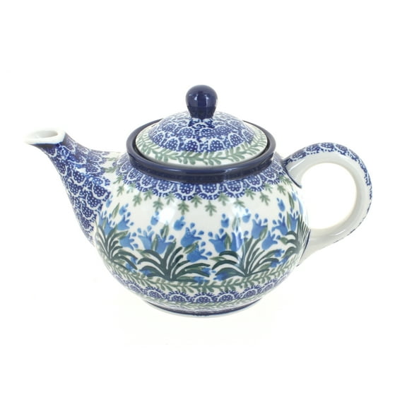 Blue Rose Polish Pottery Tulip Bouquet Small Teapot