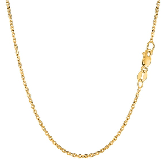 14k Yellow Gold Cable Link Chain Necklace, 1.5mm, 18"