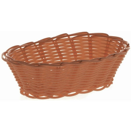Brown Oval Basket - HUBERT Bread Basket Brown Wicker Oval - 7