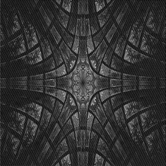 Ahgly Company Indoor Square Patterned Night Black Area Rugs, 4' Square