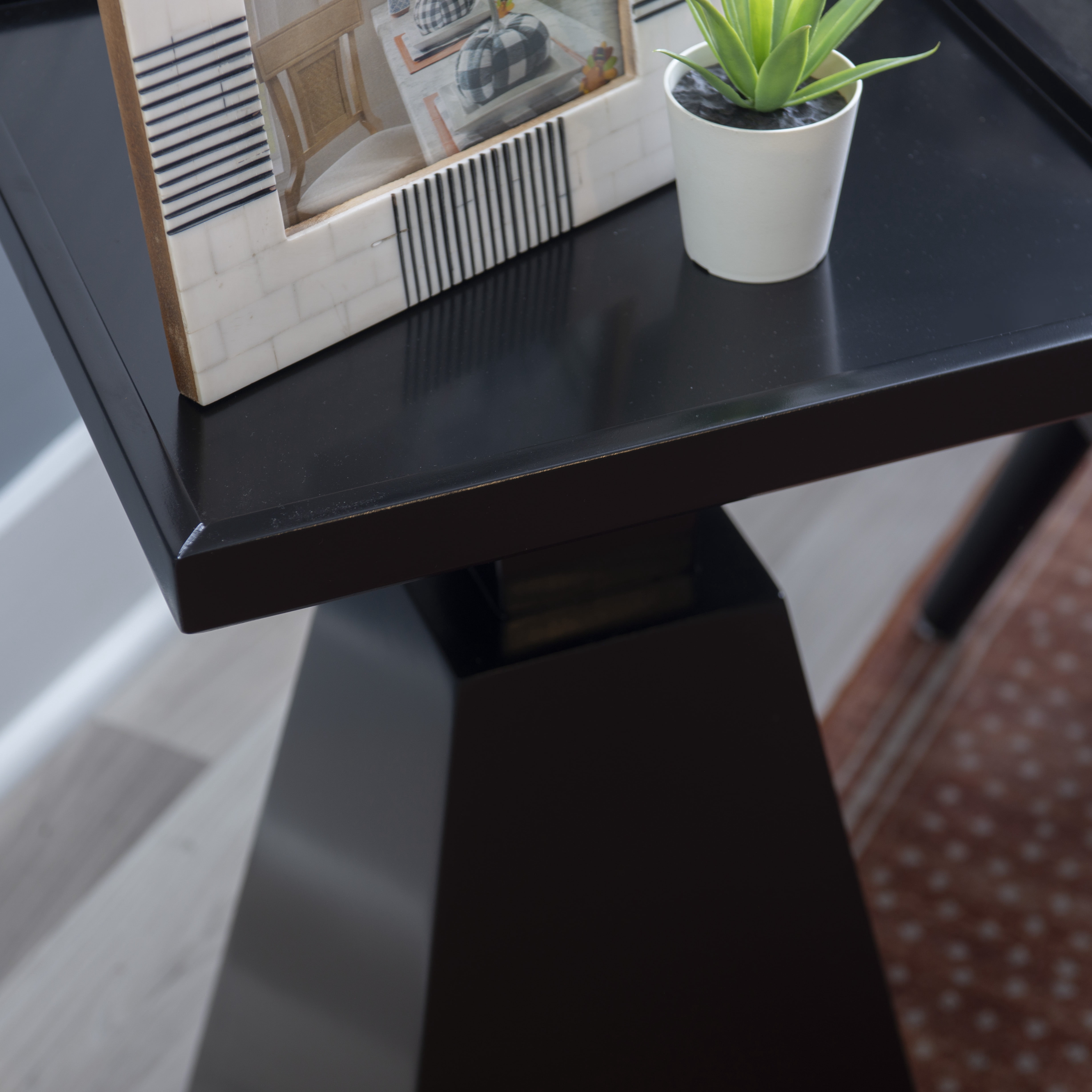 Powell Caryn Side Table, 22.5" Tall, Black