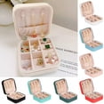 thumbnail image 3 of K-KED Portable Delicate Jewelry Box Organizer Leather Jewellery Ornaments Case Travel Storage *-blackish green, 3 of 7