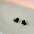 thumbnail image 2 of SUSHANG Drop Glaze Love Small Earrings Little Heart Stud Earrings for Women Black Red Green Heart Earrings Minimalist Heart Earrings for Birthday Christmas Jewelry Gift, 2 of 4
