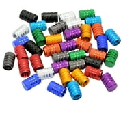 40pcs Schrader Tire Valve Caps, Knurled Multi-Color Anodized Machined Aluminum Alloy Bicycle Bike Tire Valve Caps Dust Covers - Domain Cycling