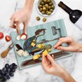 thumbnail image 5 of Geek Cutting Board, Sketch of a Programmer Workaholic Guy Sitting in Front of Monitor and Keyboard Image, Decorative Tempered Glass Cutting and Serving Board, Small Size, Multicolor, by Ambesonne, 5 of 5