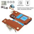 thumbnail image 4 of Wallet Case for Samsung Galaxy A54 5G with Shoulder Strap & RFID Blocking Card Slots Holder Kickstand & Finger Ring, Magnetic Flip Folio Zipper Purse Case, PU Leather Cover Handbag, Brown, 4 of 8