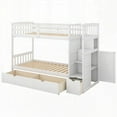 thumbnail image 3 of Twin over Full/Twin Bunk Bed with Storage - White, Convertible Bottom Bed, 3 of 11