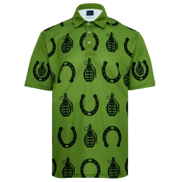 Horseshoes Hand Grenades Mens Golf Polo Shirt by ReadyGOLF