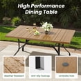 thumbnail image 5 of STARY 7 Pieces Outdoor Dining Set with 1.57" Umbrella Hole, Patio Stackable Dining Textilene Chairs and 60"x35" Iron Rectangle Table for 6 People, Garden, 5 of 7