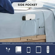 Regency Heights Twin Size Comforter Set, 6-Piece Bed in a Bag Twin, Navy Blue Bedding Comforter Set with Comforter, Flat Sheets, Fitted Sheets with Side Pockets