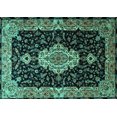 thumbnail image 1 of Ahgly Company Machine Washable Indoor Rectangle Medallion Turquoise Blue Traditional Area Rugs, 5' x 8', 1 of 4