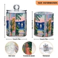 thumbnail image 5 of Yayeee 2 Pack Qtip Holder Bathroom Cotton Swab Canister with Lid Clear Dispenser Set, Colorful Seaside, 5 of 6