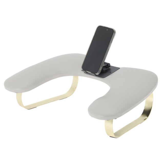 Reposa brazos de uñas Unique Bargains con soporte de teléfono rotatorio de 360° para manicura, color gris