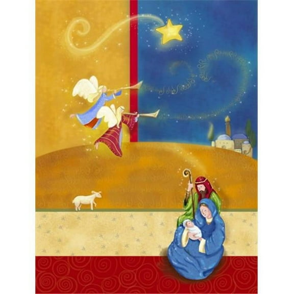 Contemporary Nativity Christmas Flag Canvas House Size