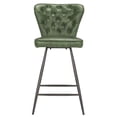 thumbnail image 3 of Safavieh Ashby Tufted Leather Swivel Counter Stool, Set of 2, 3 of 8