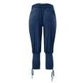 thumbnail image 4 of Gibobby pantalones nieve mujer Mujeres Yoga Sportwear Lace Up Vendaje Sólido Casual Elástico Cintura Pantalones Leggings (Azul, S), 4 of 5