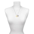 thumbnail image 3 of Delight Jewelry Goldtone Large Rose Outline Silvertone Script Initial Disc - K - Charm Necklace, 20"+3", 3 of 4