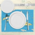 thumbnail image 3 of Ambesonne Ocean Place Mats Set of 4, Republic of Cuba Modern, Standard Size, Blue White Yellow, 3 of 6