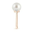 thumbnail image 3 of Angara South Sea Cultured Pearl Three Stone Ring with Diamonds in 14K Rose Gold for Women | June Birthstone Jewelry for Her, 3 of 8