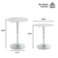 thumbnail image 2 of Rongbuk 23.6" Round Bar Table, Bistro Pub Table, Adjustable Height Pub Table, 360° Swivel Cocktail Bar Table with Metal Base and MDF Top, Suitable for Small Space, Bar, Bistro, Café, 2 of 5