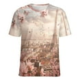thumbnail image 5 of Blossoming Paris Eiffel Tower Women's T-Shirt Short Sleeve T Shirts Tops Tee Ladies Loose T, 5 of 6