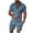 Light Blue, variant on Glisme Mens 2 Piece Sets Summer Outfits Casual Striped Two Piece Suit Zipper Short Sleeve Top Blouse Suit Drawstring Pocket Short Set Trend Matching Set Purple