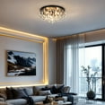 thumbnail image 4 of Kenroy Home Cascade 13'' Flush Mount Ceiling Light Fixture with Tiered Rows of Cascading Glass Crystal Beads for Entryway, Living Room, Dining Room, or Bedroom, Black, 4 of 8