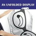 thumbnail image 5 of IClover Foldable Windshield Sun Shade Auto Car Jumbo Sunshade Visor with Cartoon Design [59"x33"] for Heat Block Wind Shield Screen UV Rays Full Protection, Trucks SUVs Vans Glasses, 5 of 8
