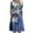 Blue Womens Summer Dress, variant on USSUMA Summer Dresses for Women 2022 Floral Print Dress Wedding Guest Boho Pleated Knee Length Swing Aline Sun Dresses Casual Short Sleeve Midi Crewneck Beach Party Sundresses