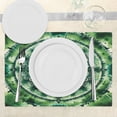 thumbnail image 3 of Ambesonne Green Place Mats Set of 4, Nature Monochrome Mandala Art, Standard Size, Emerald and Green, 3 of 5