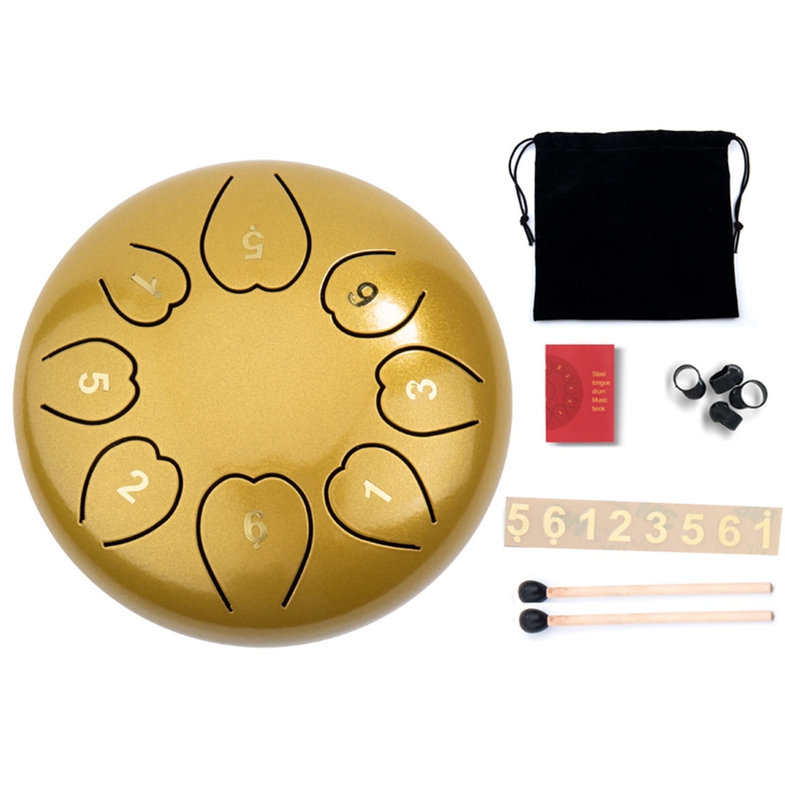 ZZkhGO Steel Tongue Drum, 6 Inch Handpan Drum, Portable Percussion Instrument with Bag Sticks for Meditation Music