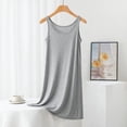 thumbnail image 4 of AHMOMEI Women's Tank Nightgown Sleeveless Sleepwear Scoop Neck Full Slip Chemise Nightdress Light Gray XXL, 4 of 5