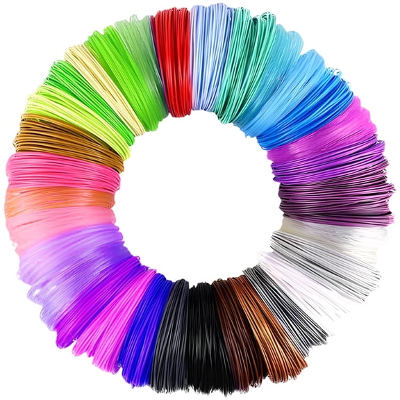 30 Colors 3D Printing Pen Filament Refills, 1.75mm Low-Temp PCL Filament, 118.1 in / 3 m Length 3D Printing Pen Filament, Material Filament, Vibrant Colors for 3D Pens Arts Crafts