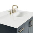 thumbnail image 3 of Ariel Taylor 36 In. Right Offset Oval Sink Bathroom Vanity With Carrara White Quartz Countertop 1.5 Edge In Midnight Blue, 3 of 11