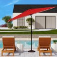 thumbnail image 2 of SAFAVIEH Athens 6.5' X 10' Market Crank Patio Umbrella, Red, 2 of 6