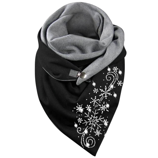 Heliisoer Mode Femmes Foulard Douce Imprimée à Boutons Décontractée Chaude Foulards Châles