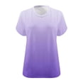 thumbnail image 2 of cocolona Oversized Tshirts for Women Summer Plus Size V-Neck Short Sleeve Gradient Printed Tops Base Tees Casual Trendy Blouses, 2 of 5