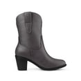 thumbnail image 3 of BLISSFUL STEP Women's Round Toe Slip on Block Heel Cowboy Boots, 3 of 7