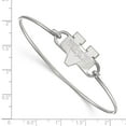 thumbnail image 2 of Sterling S. Rh-p LogoArt University of Virginia Small Center Wire Bangle; 8 inch; for Adults and Teens; for Women and Men, 2 of 2