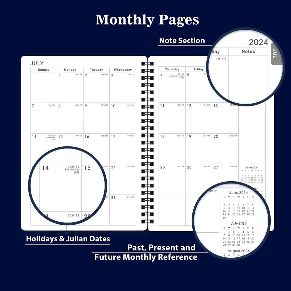 2024-2025 Planner - Planner 2024-2025 With Weekly & Monthly Spreads, Jul 2024...