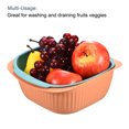 thumbnail image 4 of Cesta Colador de Frutas y Verduras Unique Bargains 3uds Doble Capa Azul Naranja, 4 of 6