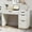 White, variant on DreamCurship White Desk with Drawers, Modern Computer Desk with File Drawers, Home Office Study Writing Desk with Storage, White