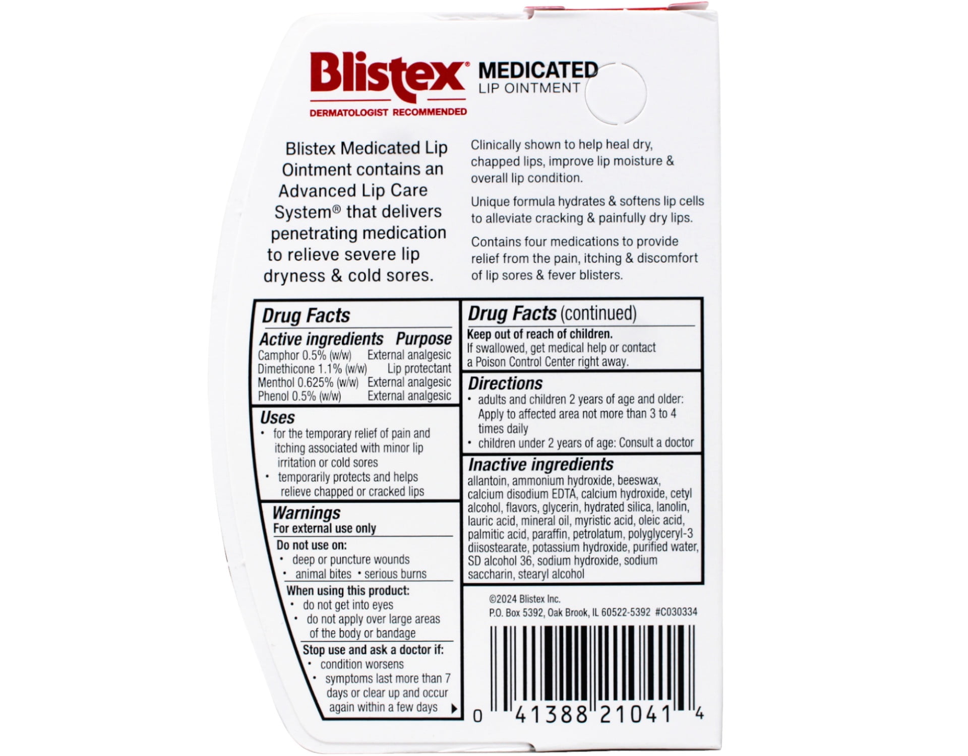 6 Pack Blistex Medicated Ointment, .35-Ounce Tube